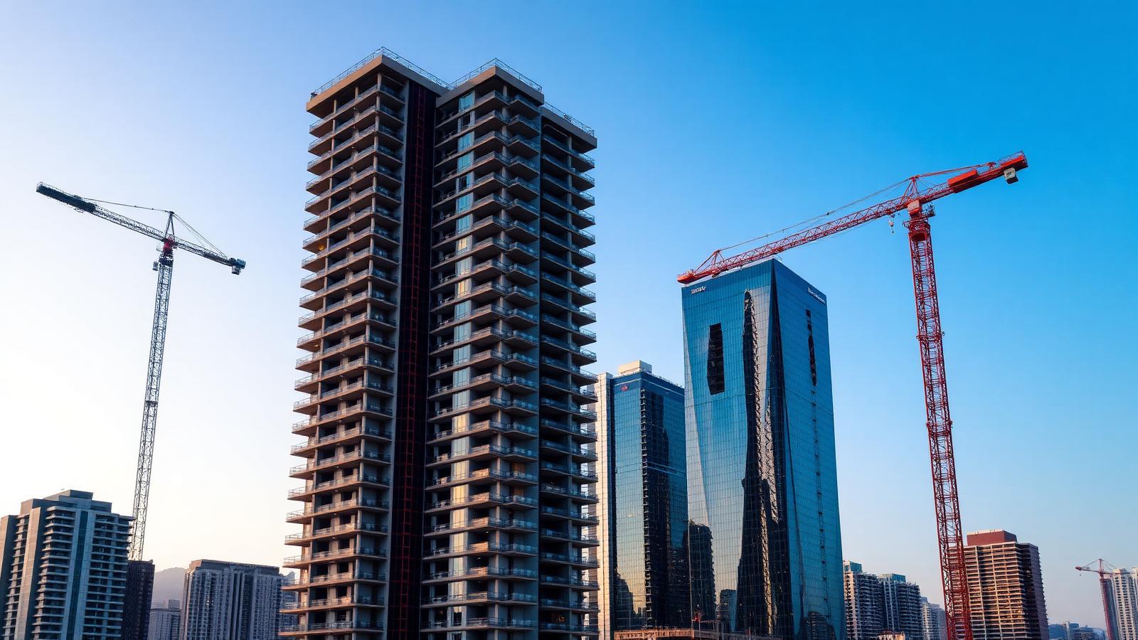 Torres residenciais de alto padrão em construção