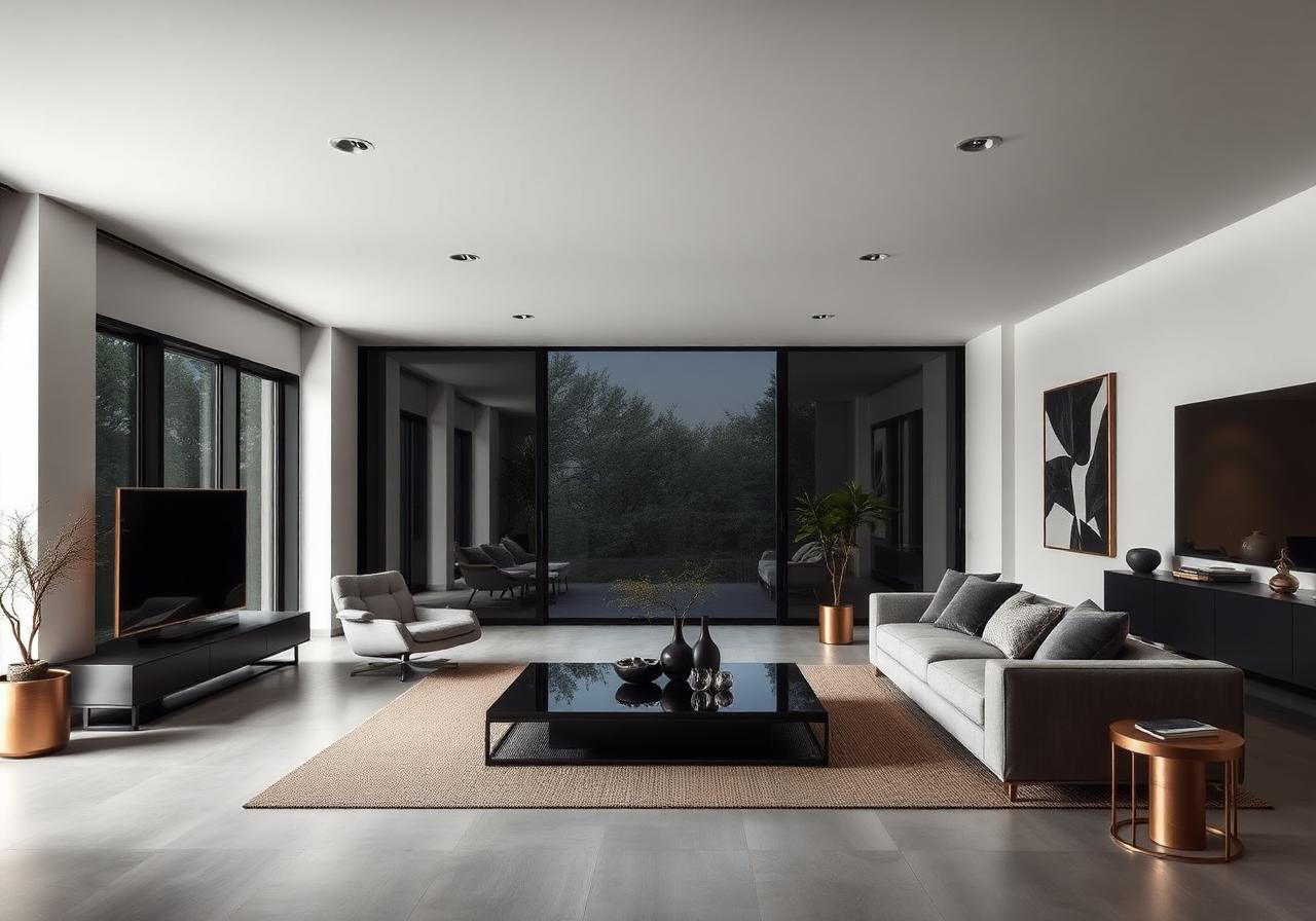 Living integrado de cobertura de luxo